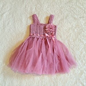 Elly & Emmy crochet tulle flower baby dress